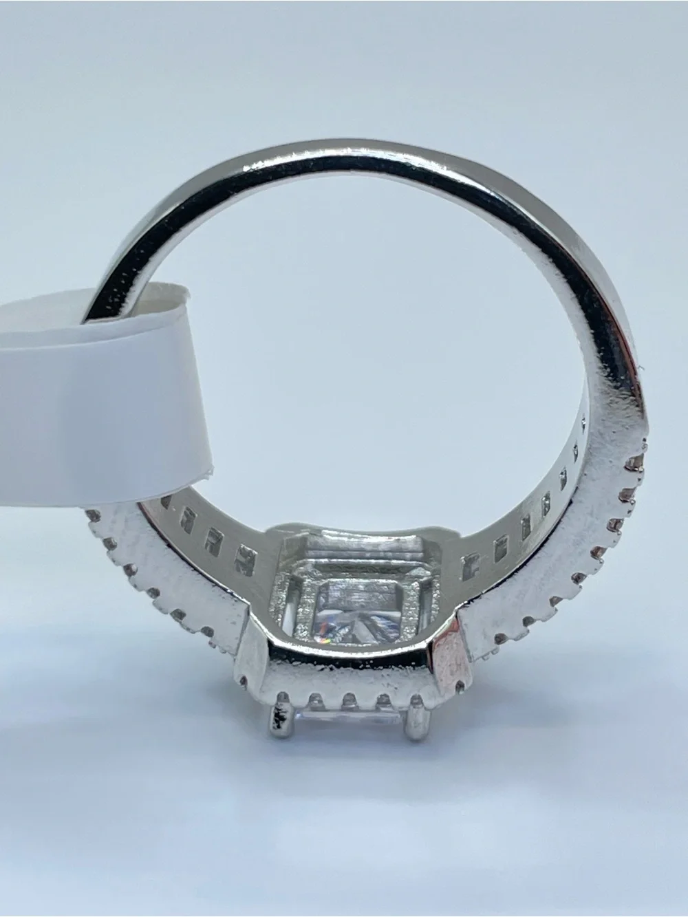 Swarovski Crystal Elements White Crystal Halo Art Deco Statement Ring Sz 9